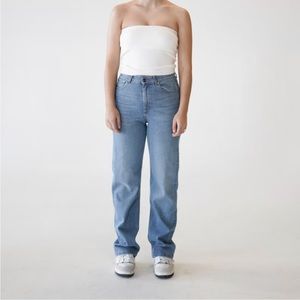 Djerf Avenue Straight Jeans Mid Blue Size 28